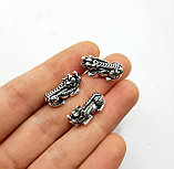 Бусина Снежный Лев (Пи Яо) из серебра, 16×7мм, фото 2