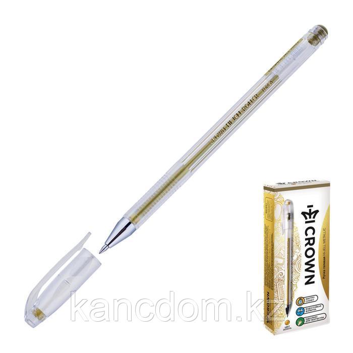 Ручка гелевая Metallic Crown HJR-500GSM, узел 0.7 мм, чернила золото. 001962