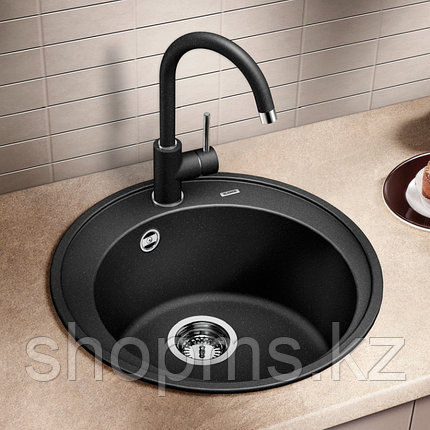 Кухонная мойка Smartech ST 480 из искусственного камня Чёрный 48*48 см  ***, фото 1