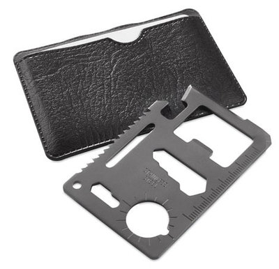 Мультиинструмент WICAX в чехле из искусственной кожи, 7 x 4.5 см, нерж. сталь, черный, серый ,   344208/35