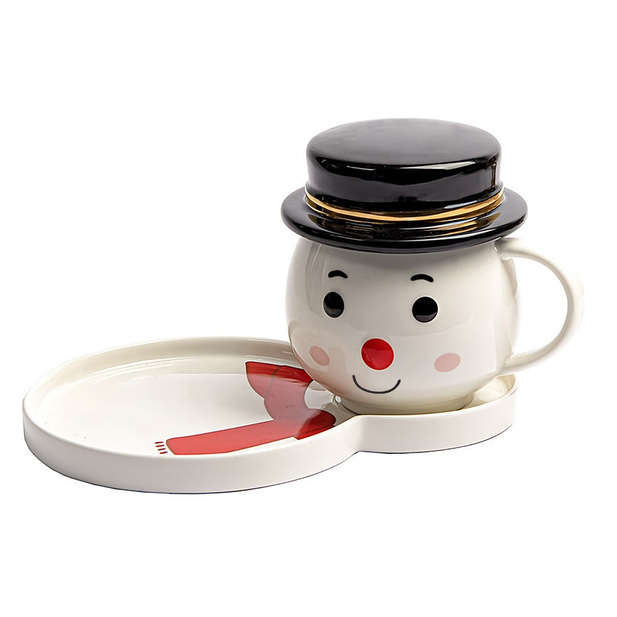 Чайная пара СНЕГОВИК с крышкой ,   29902, фото 1