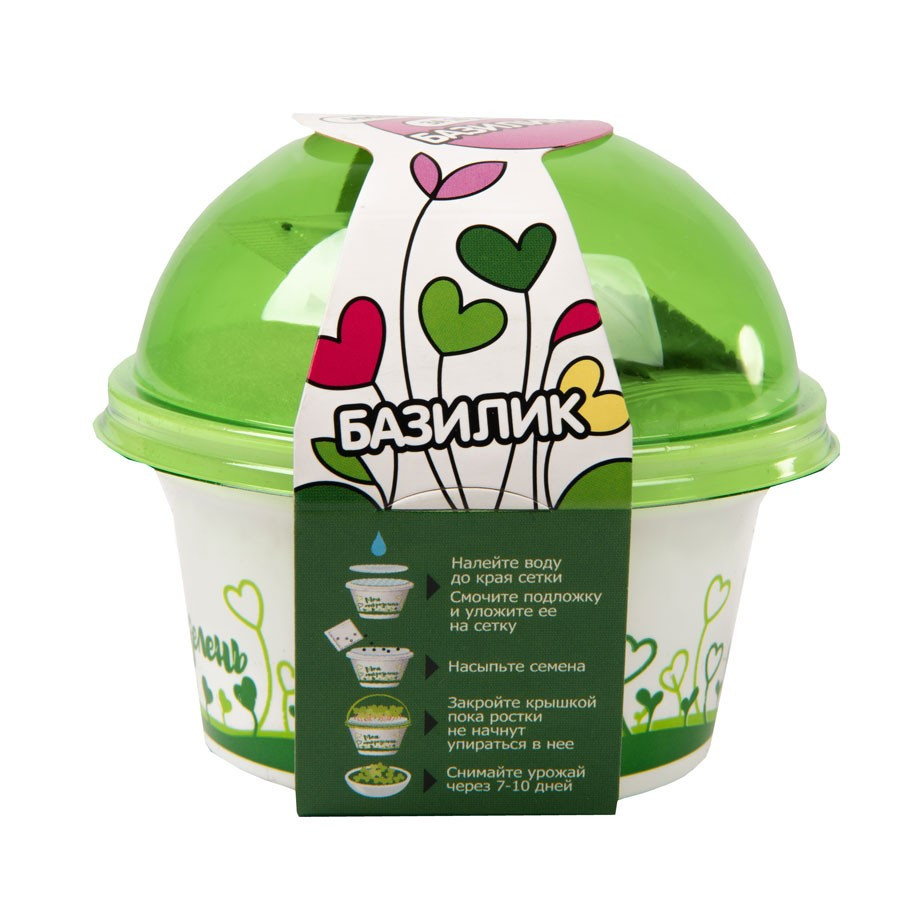 Набор для выращивания микрозелени. БАЗИЛИК , 33803, фото 1