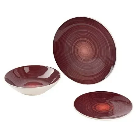 Набор посуды Bergner Classique BG BG-10233-RD (12 тарелок) красный