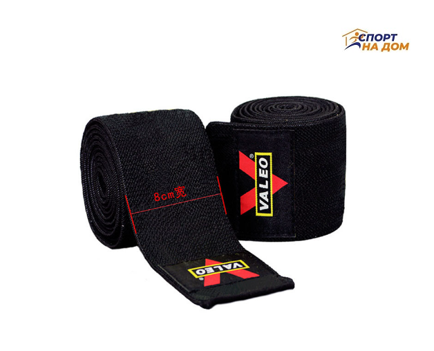 Бинты для фиксации коленей Valeo (2 штуки) Black