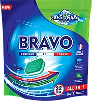 Таблетки Freshouse bravo для посудомоечных машин, 32шт.