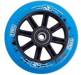 Колесо на трюковой самокат Tyro wheels blue 100mm / black flame