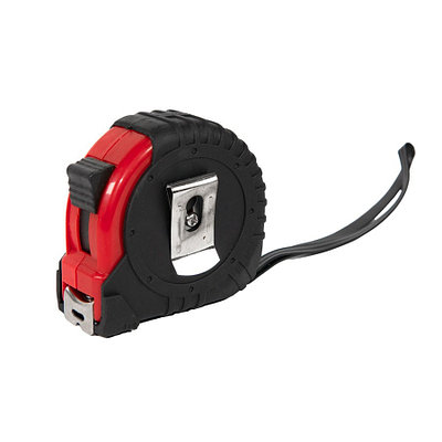 Рулетка GRADE с металлическим клипом 5 м., красная, пластик ,   344643/08