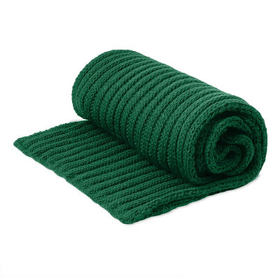 Шарф вязаный НАСВЯЗИ©, т.зеленый, 30% шерсть,70% акрил -ё  24130/17