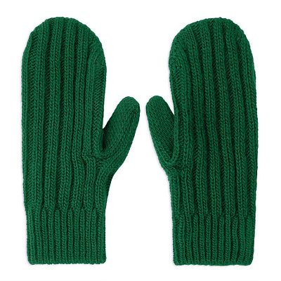 Варежки вязаные НАСВЯЗИ©, т.зеленый, 30% шерсть,70% акрил -ё  24131/17