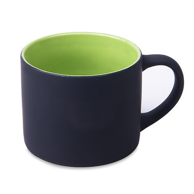Кружка YASNA с покрытием SOFT-TOUCH, черный с зеленым, 310 мл, фарфор ,   23506/15