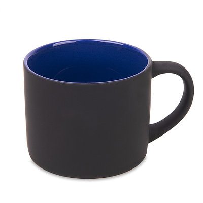 Кружка YASNA с покрытием SOFT-TOUCH, черный с синим, 310 мл, фарфор ,   23506/24