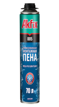 Мега профессиональная монтажная пена70 л(зимняя -25) Akfix