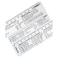 Линейка СТАММ 20 см, "Алгебра", со справочным материалом, пластиковая, прозрачная, бесцветная