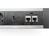 Shelbi SDO4-MULT10-B Настольный блок, 4 розетки 220B, 1 USB, 1 Type-C, RJ45-2, чёрный, фото 5