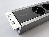Shelbi SDO4-MULT10-B Настольный блок, 4 розетки 220B, 1 USB, 1 Type-C, RJ45-2, чёрный, фото 7