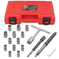 Forsage Набор фрез для чистки и восстановления посадочных мест дизельных форсунок,17 предметов(14х14,15.5х15