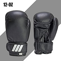 Боксерские перчатки 12-OZ черные с надписью с белой надписью