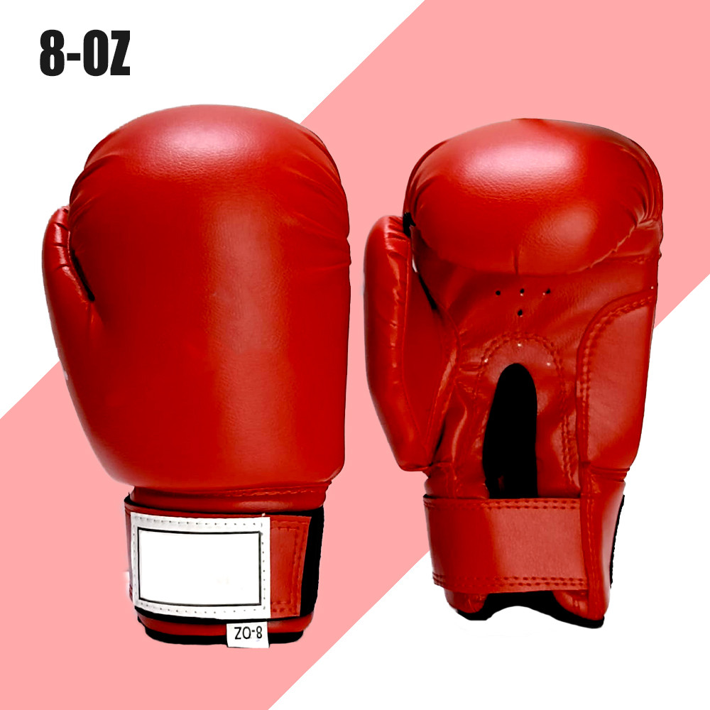 Боксерские перчатки OZ-8 красные с надписью