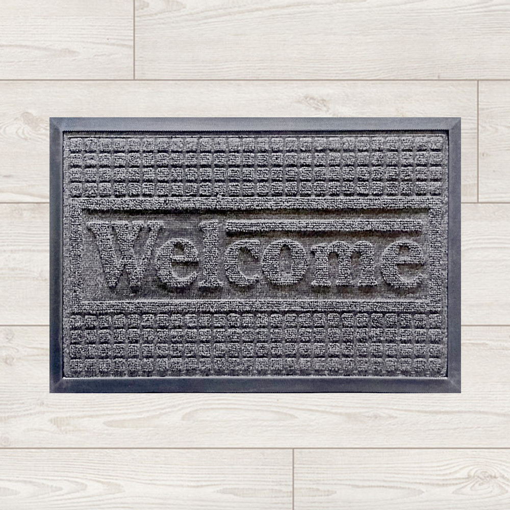 Коврик придверный грязезащитный Welcome 60х40см черный