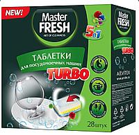 Таблетки для посудомоечной машины Master Fresh TURBO 9в1 кол. 28 штук