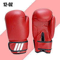 Боксерские перчатки 12-OZ красные с надписью с белой надписью