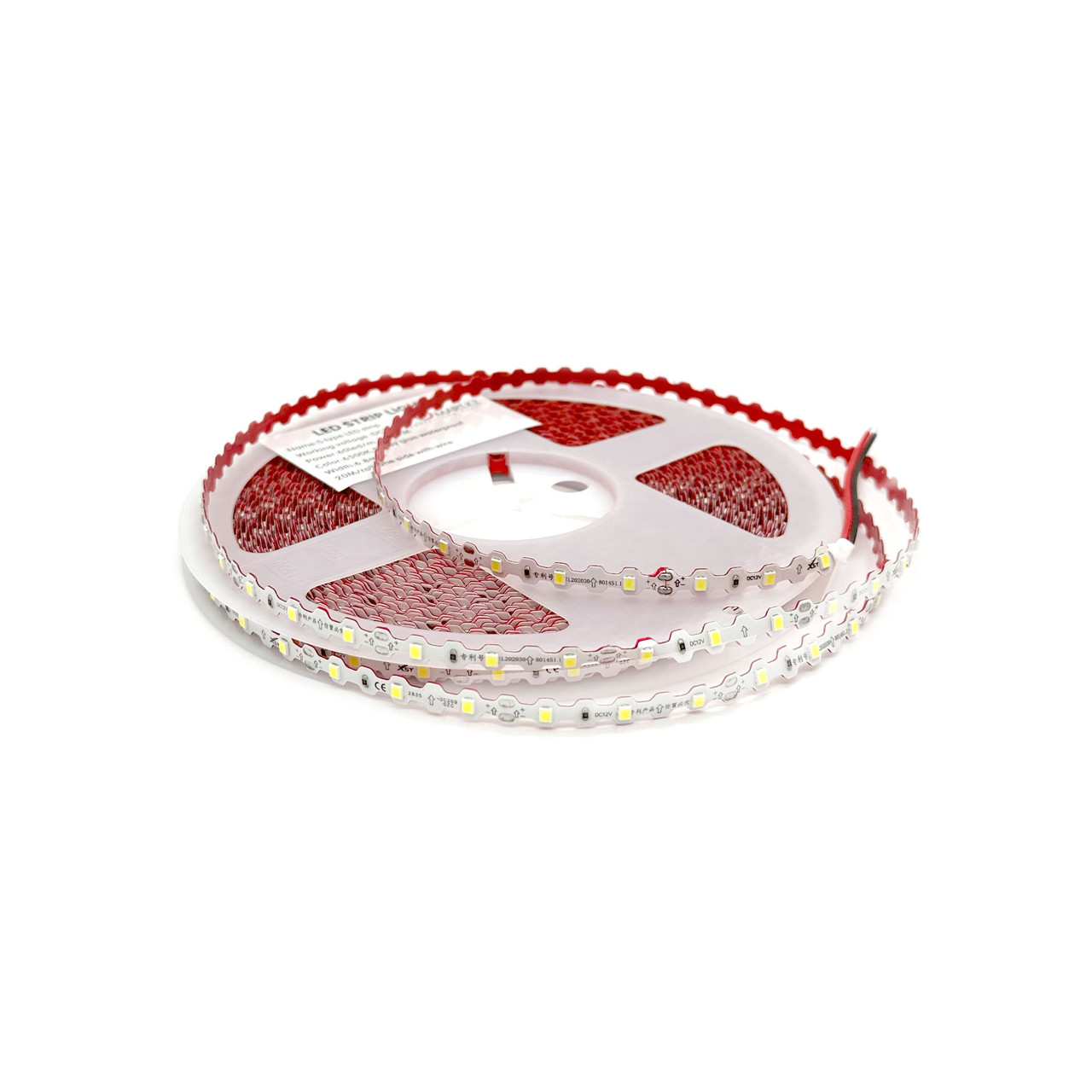 Лента светодиодная S-type 2835 60/м 6.5мм, 12V/6.5W, 1x20м, БЕЛАЯ 6500K IP65 (кратно20)