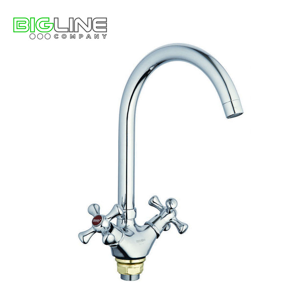 Смеситель для кухни двуручный  ZEGOR  DTZ4-A827