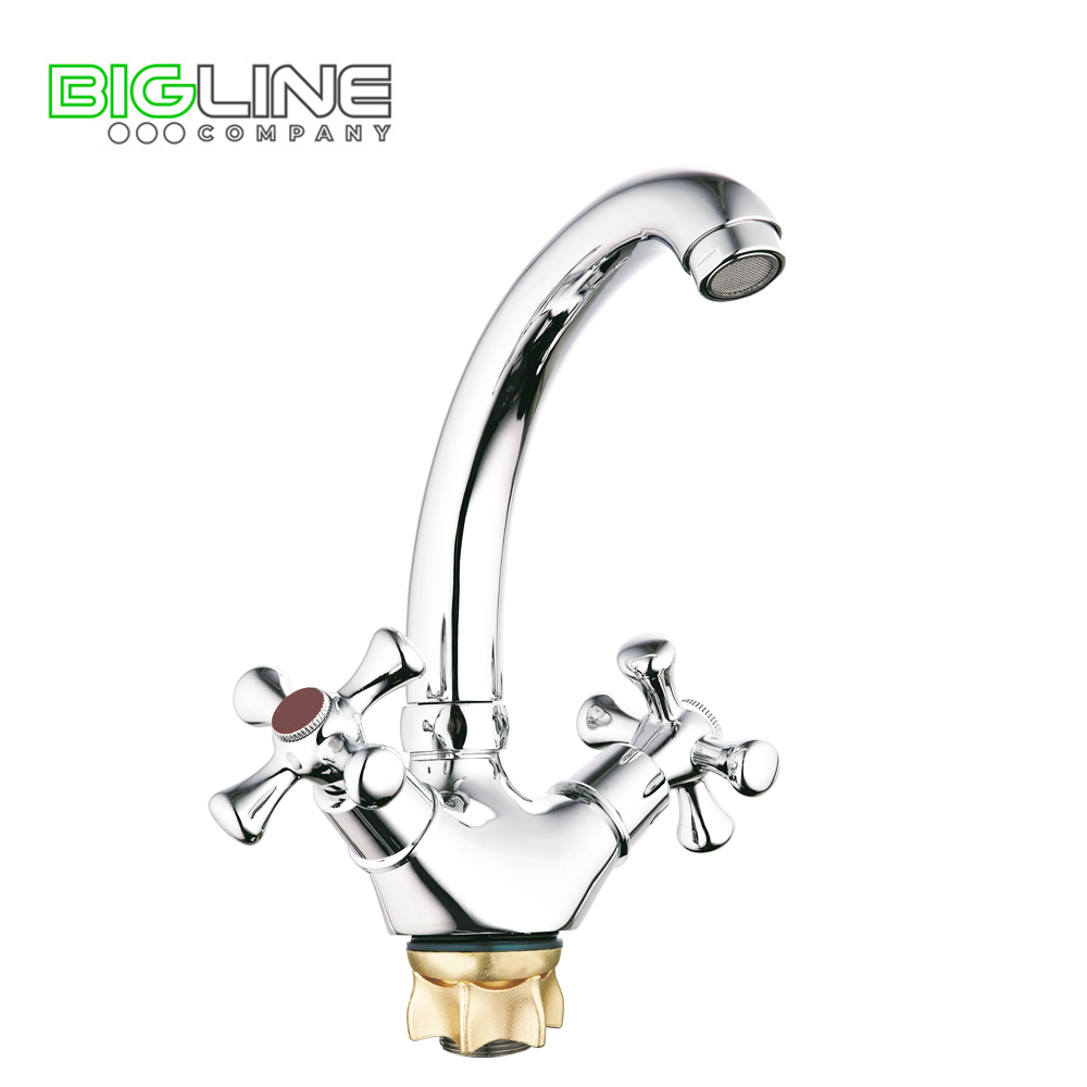 Смеситель для кухни  двуручный  ZEGOR DTZ4-C827