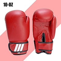 Боксерские перчатки 10-OZ красные с надписью с белой надписью