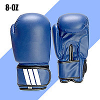 Боксерские перчатки 8-OZ синие с надписью с белой надписью
