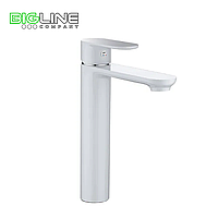 Смеситель Calorie 2520 B45M одноручный для раковины,с высоким изливом,монолитный,белый