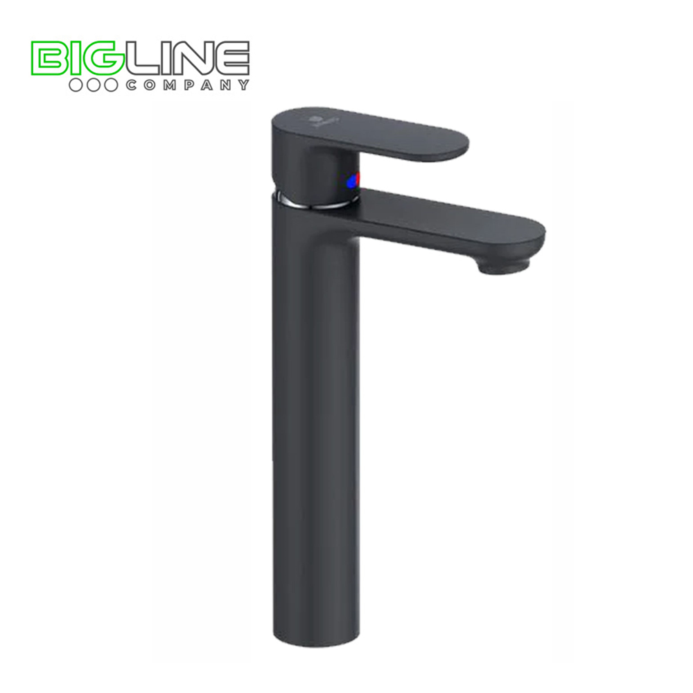 Смеситель Calorie 2520 B45N одноручный для раковины,с высоким изливом,монолитный,чёрный