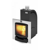 Дровяная печь Каскад 18 ЛП для бани и сауны Панорама без двери/обрамления 16"