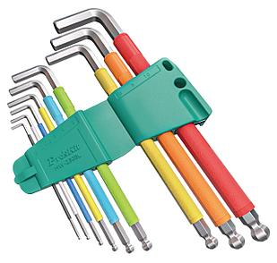 Pro'sKit HW-230BL Набор разноцветных удлиненных магнитных шестигранников с шариком, 9 шт.