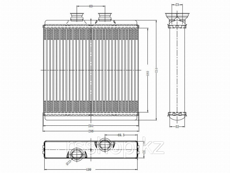 Радиатор отопителя салона MERCEDES C-CLASS W 204 07- /CLS-CLASS W 218 10- /E-CLASS W 207 09- /E-CLAS, фото 1