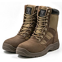 БОТИНКИ С ВЫСОКИМ БЕРЦЕМ ИЗ НАТУРАЛЬНОЙ ЗАМШИ НА ПОДОШВЕ ПУ / ТПУ