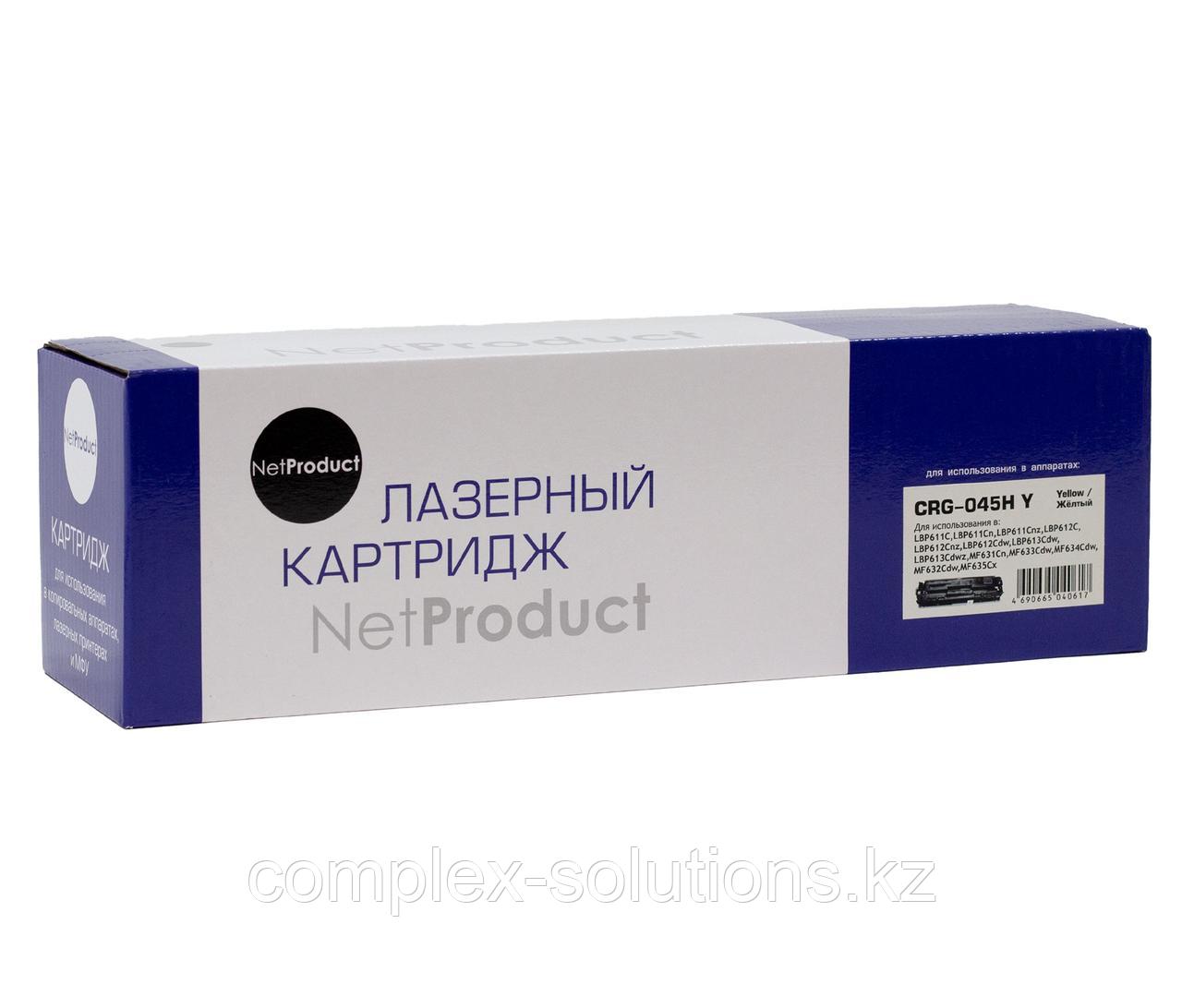 Картридж NetProduct [№045H Y] для Canon LBP-611 | 613 | MF631 | 633 | 635, Y, 2,2K | [качественный дубликат]