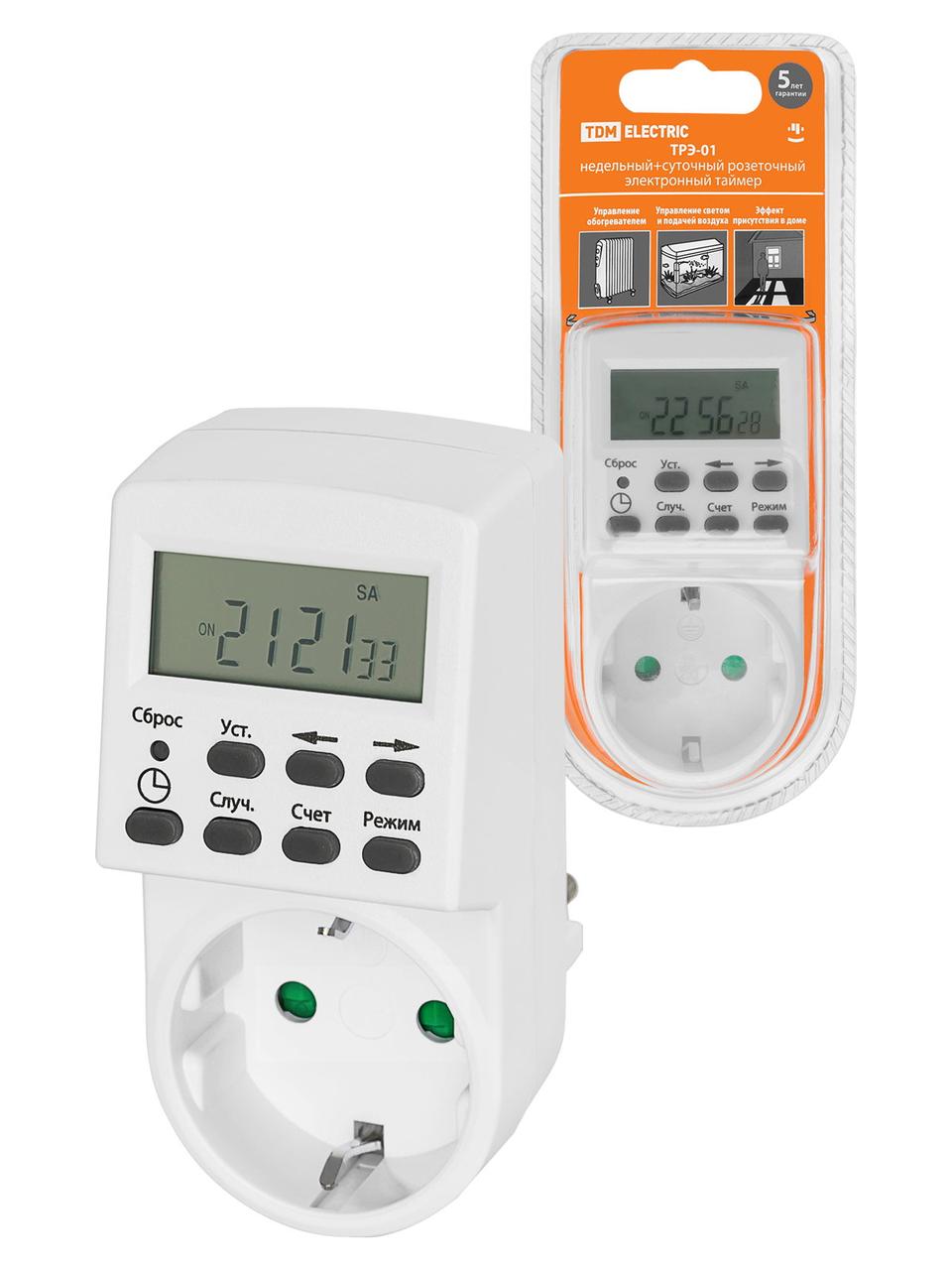 Таймер розеточный электронный ТРЭ-01-1мин/7дн-20on/off-16А недельный ...