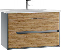 Тумба с раковиной "Elena 80 Karat" подвесная с 2 ящиками ДОМИНО