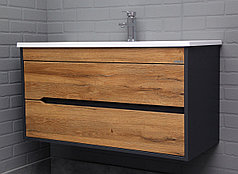 Тумба с раковиной "Maria 100 Karat" подвесная с 2 ящиками ДОМИНО