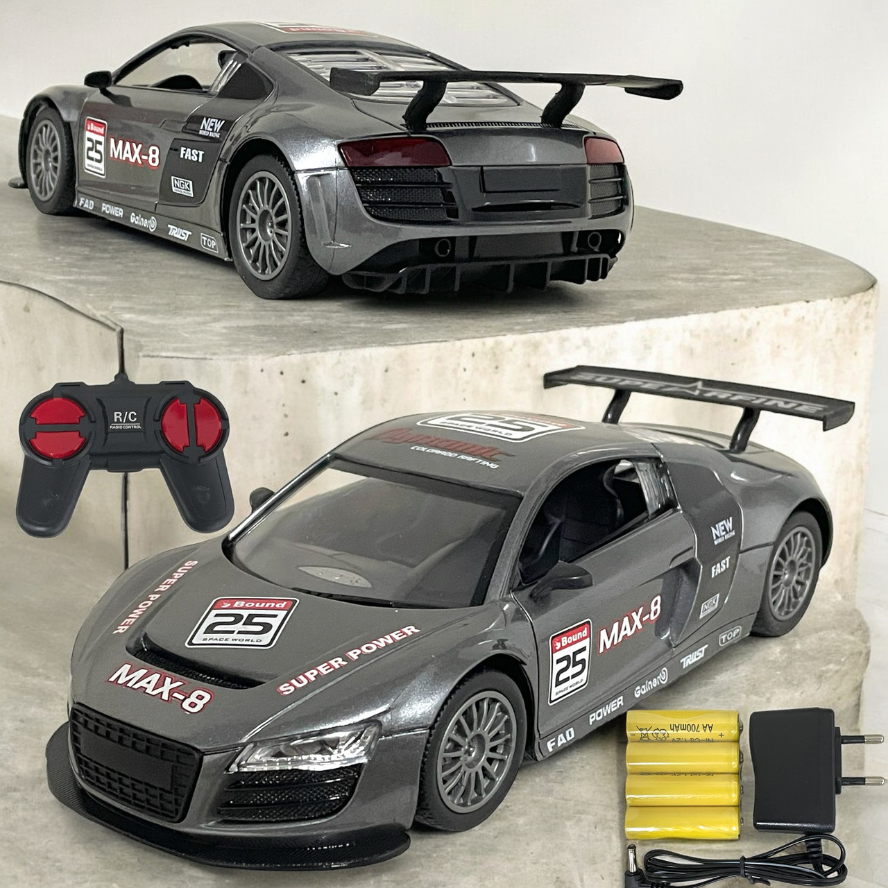 2022-1/2/3 Спорт машина Ауди R8 р/у, 4 функц,  30*11см