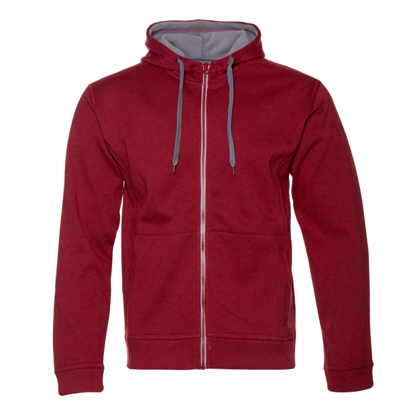 Толстовка мужская STAN с капюшоном на молнии сэндвич 320, 18, Бордовый меланж,  (166)  (48/M)