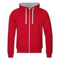 Толстовка мужская STAN с капюшоном на молнии футер без начёса 260, 61, Красный, (14) (44/XS)