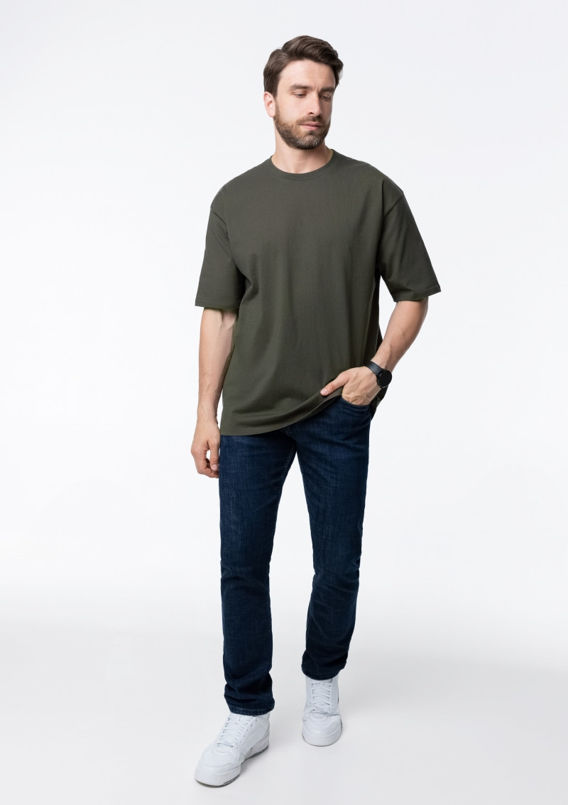 Футболка унисекс оверсайз STAN хлопок 240, 56, Оливковый хаки,  (36)  (52/XL)