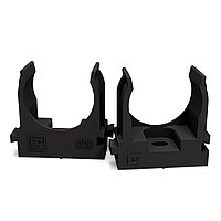 Крепеж-клипса для труб для прямого монтажа черная в гофроящике d25 мм 900шт/кор Промрукав