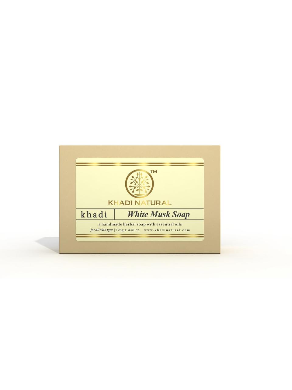 Натуральное мыло Белый Мускус Кхади 125 гр, White musk soap KHADI