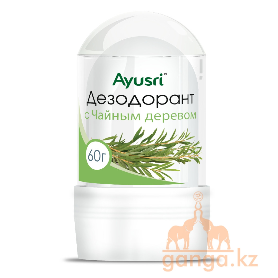 Алунит Натуральный Дезодорант с Чайным деревом (AYUSRI), 60 гр