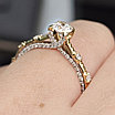 Золотое кольцо с бриллиантом 0,41Сt SI1/H VG (96бр мал.) 0,52Ct VS1/G VG-Cut, фото 3