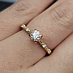 Золотое кольцо с бриллиантом 0,41Сt SI1/H VG (96бр мал.) 0,52Ct VS1/G VG-Cut, фото 4