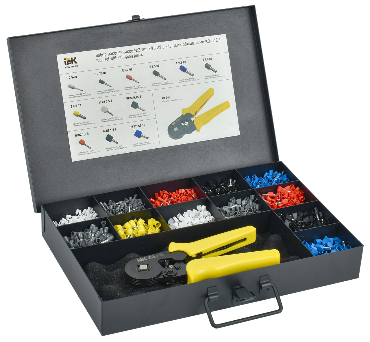Набор наконечников №2 тип НШВИ/НШВИ(2) с клещ. обж. КО-04 IEK, фото 1